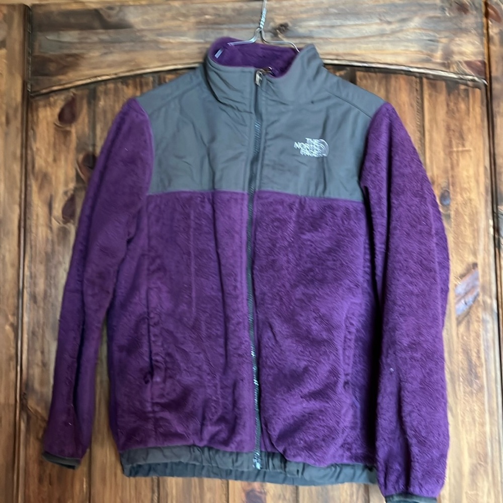 Purple north face zip up fleece